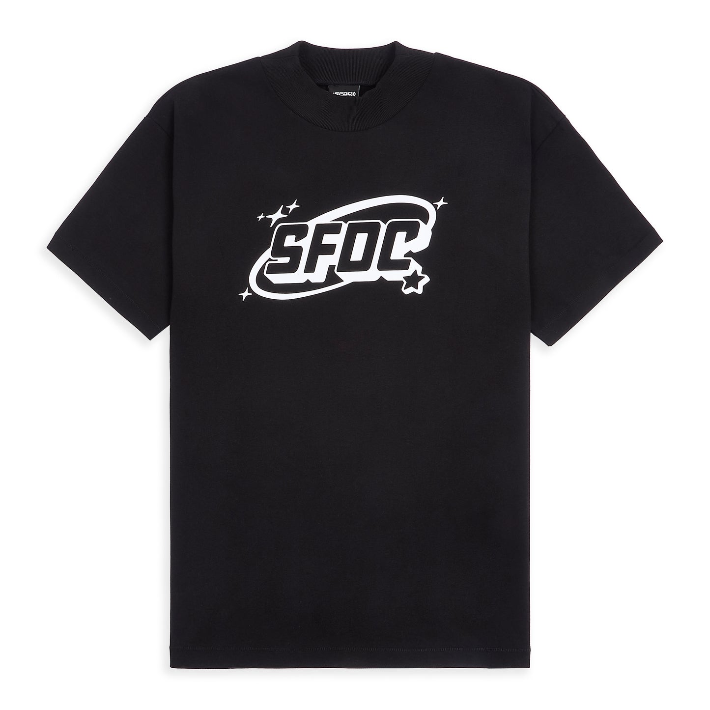 Turtle Neck Oversized T-Shirt with Reflective Design