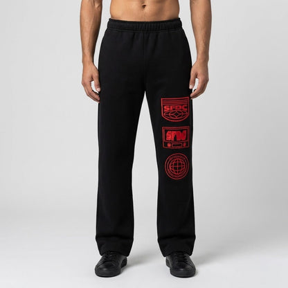 SFDC Black & Red Flare Bottoms