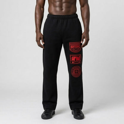 SFDC Black & Red Flare Bottoms