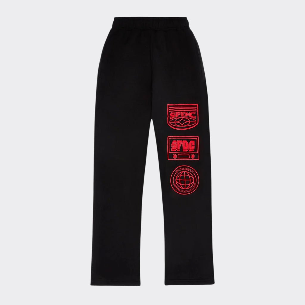 SFDC Black & Red Flare Bottoms