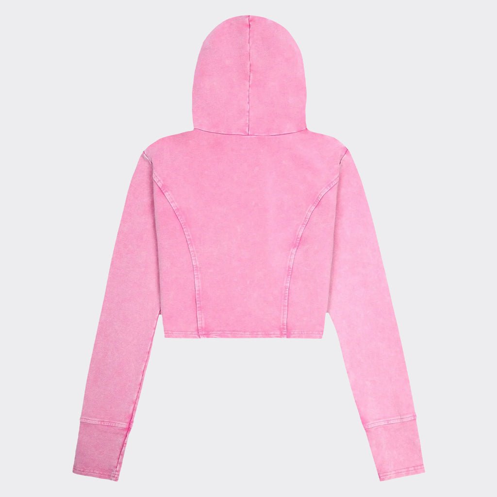 SFDC Women’s Cropped Zip Hoodie – Pink Wash
