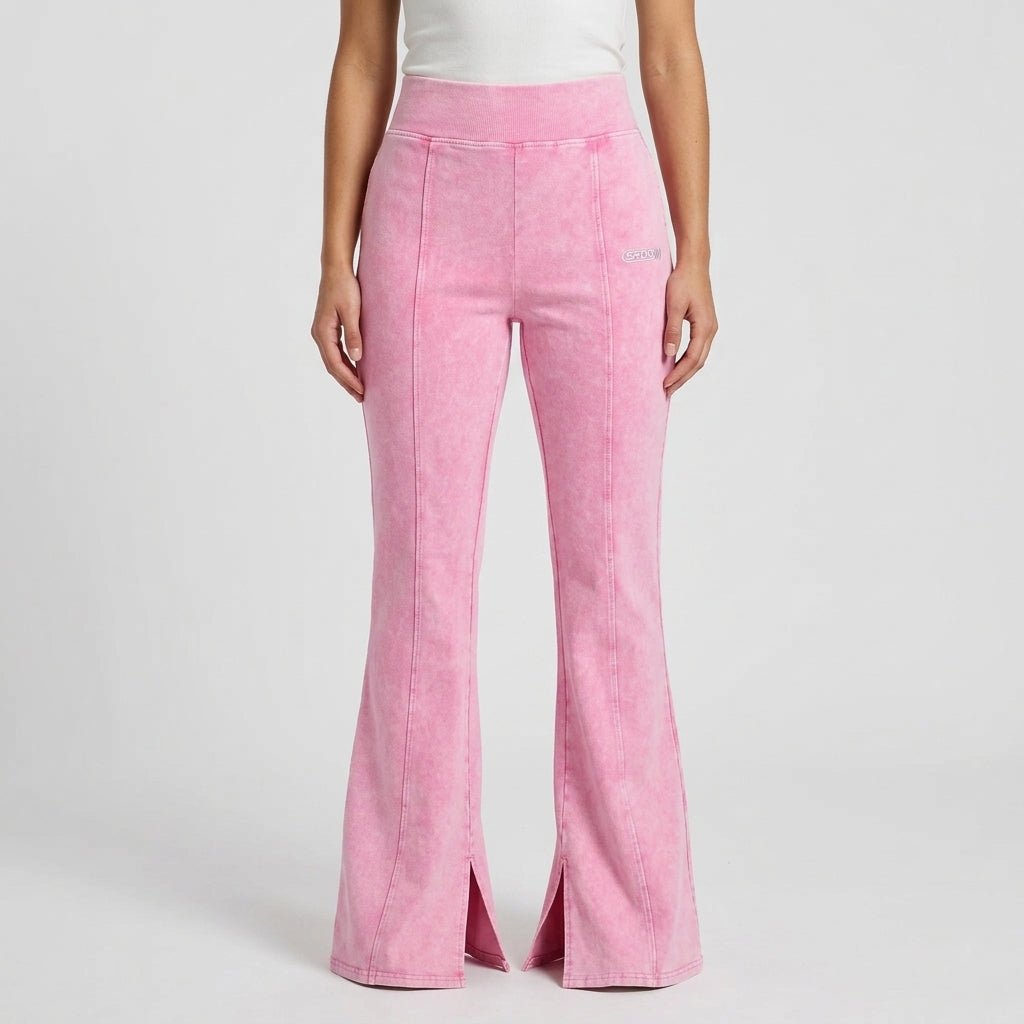 SFDC Women’s Flared Track Bottoms – Pink Wash